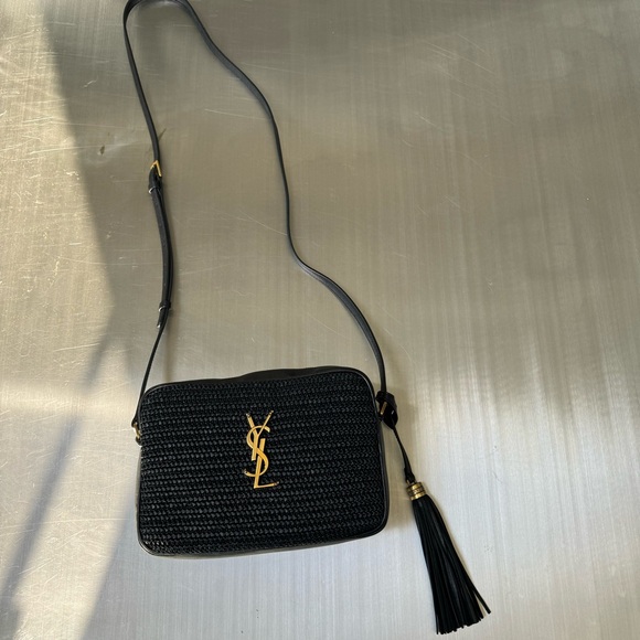 Saint Laurent YSL Raffia Lou Camera Bag in Black - Picture 9 of 9